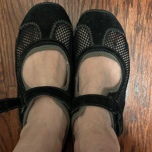 Merrell Black Mesh Mary Jane Flats